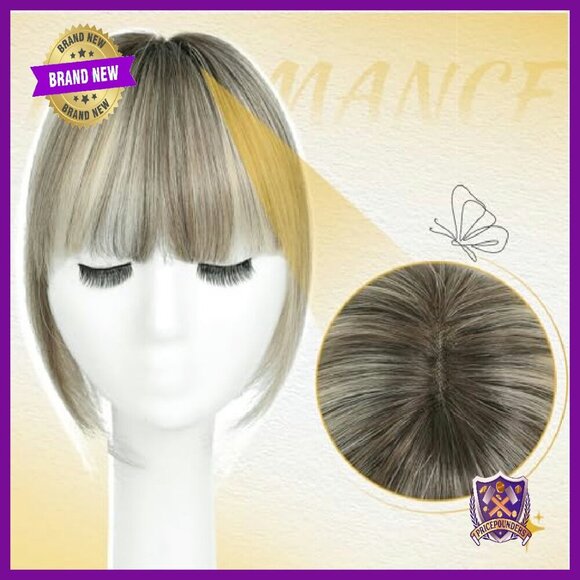 10 Inch Human Hair Topper with Bangs for Thinning Hair Swiss Base main image 7